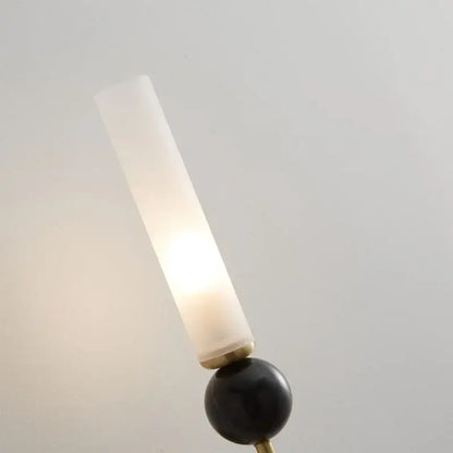 Modern gold & black wall lamp with glass shade living room decor