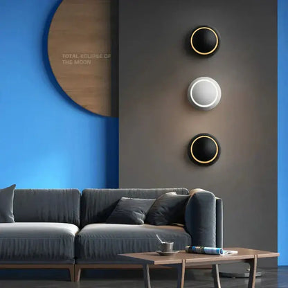 Modern gold black & white adjustable led crescent wall light