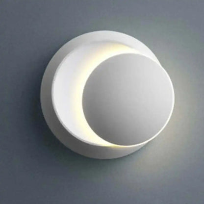 Modern gold black & white adjustable led crescent wall light