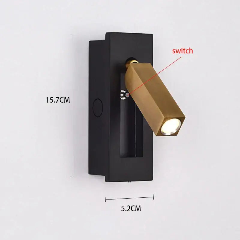 Modern gold black & white led wall lamp bedroom reading light
