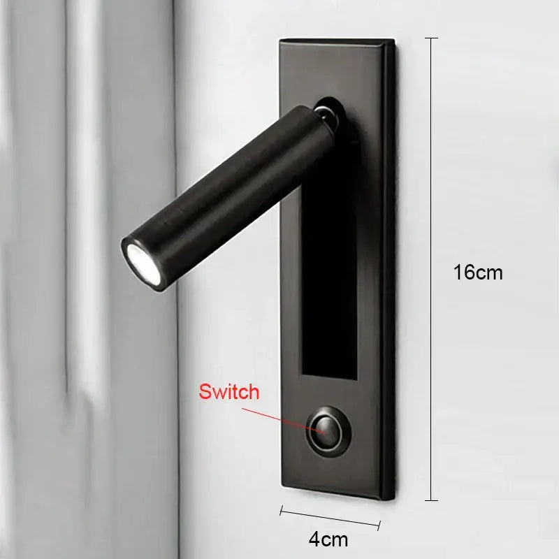 Modern gold black & white led wall lamp bedroom reading light