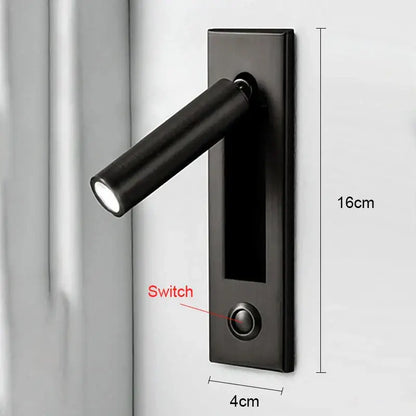 Modern gold black & white led wall lamp bedroom reading light