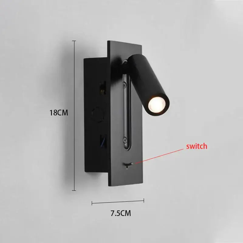 Modern gold black & white led wall lamp bedroom reading light