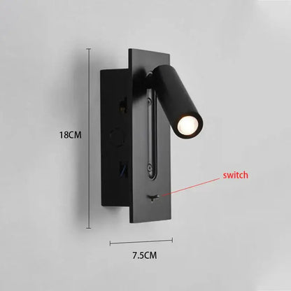 Modern gold black & white led wall lamp bedroom reading light