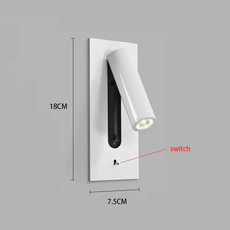 Modern gold black & white led wall lamp bedroom reading light