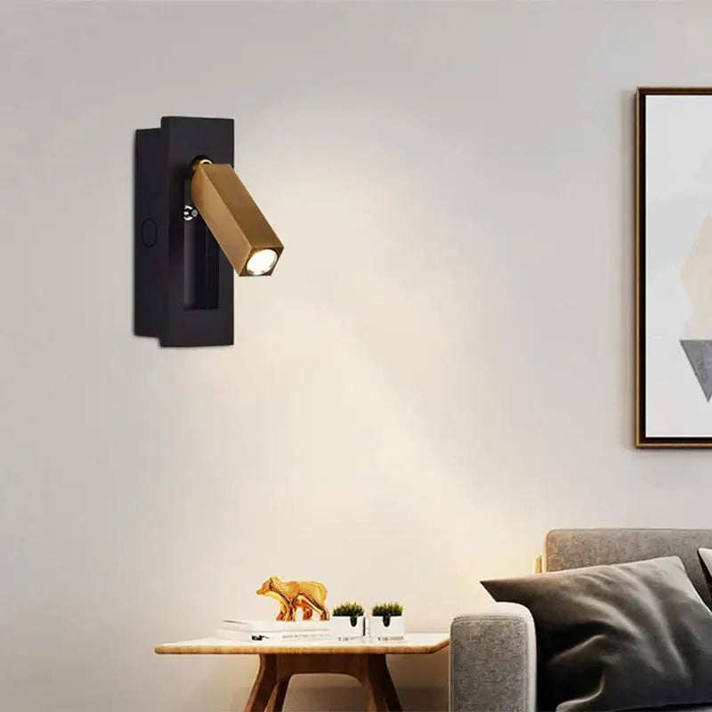 Modern gold black & white led wall lamp bedroom reading light
