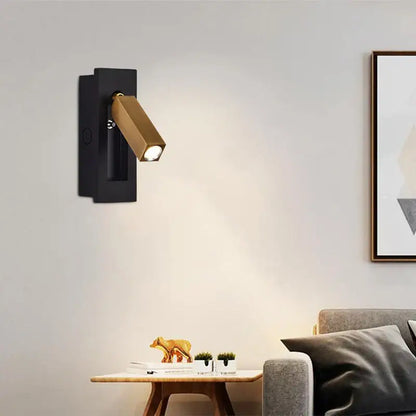 Modern gold black & white led wall lamp bedroom reading light
