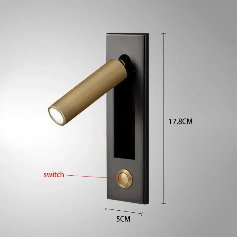 Modern gold black & white led wall lamp bedroom reading light
