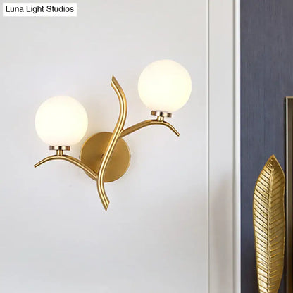 Modern gold branch wall light fixture living room sconce