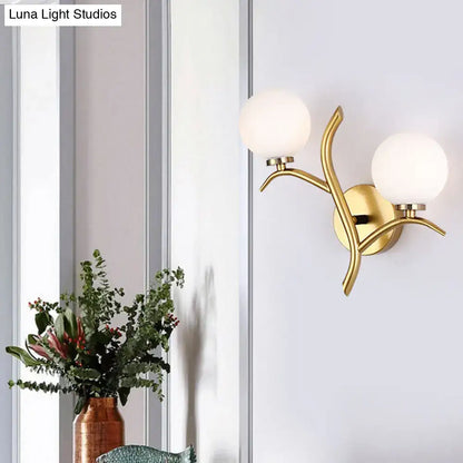 Modern gold branch wall light fixture living room sconce