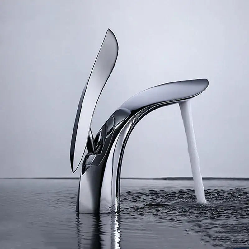 Modern gold brass basin faucet bathroom sink mixer flowing design