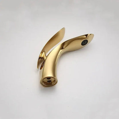 Modern gold brass basin faucet bathroom sink mixer flowing design