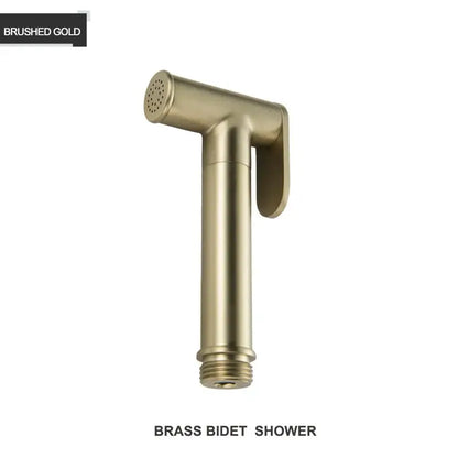 Modern gold brass bidet shower head with double valve for bathroom