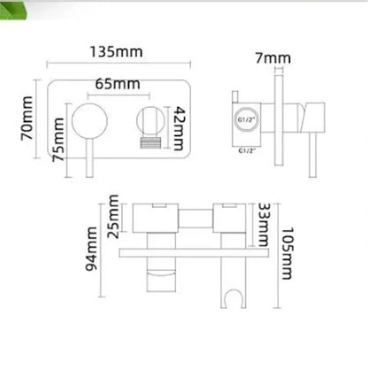 Modern gold brass bidet sprayer set – bathroom hot and cold faucet