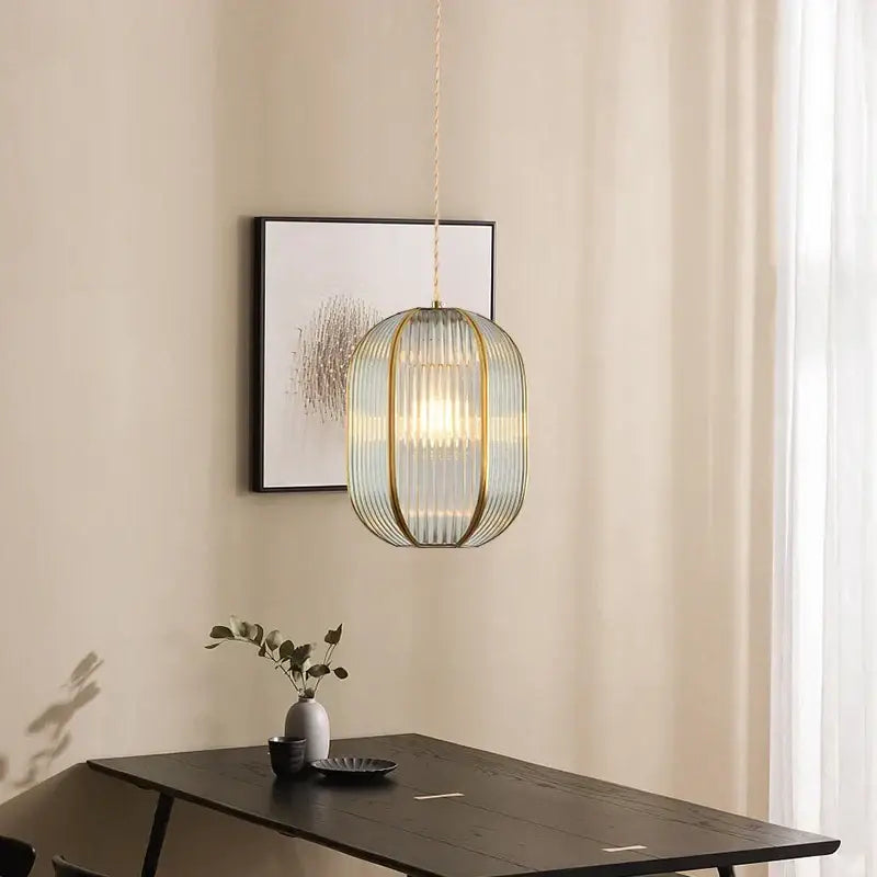 Modern gold brass glass restaurant light bedroom chandelier