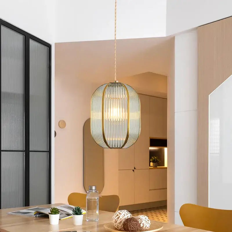 Modern gold brass glass restaurant light bedroom chandelier