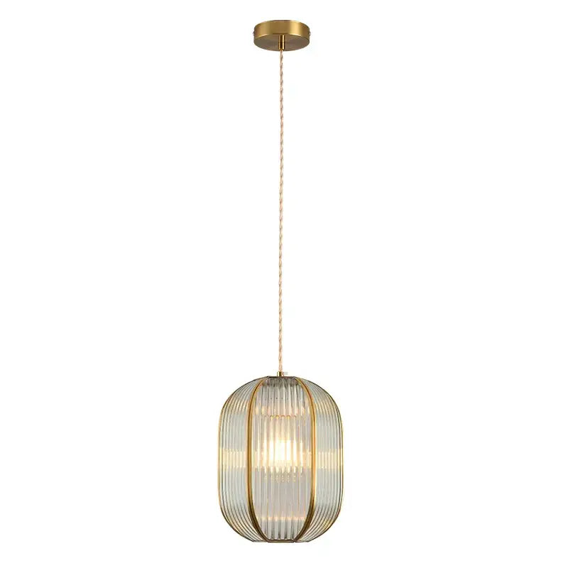 Modern gold brass glass restaurant light bedroom chandelier