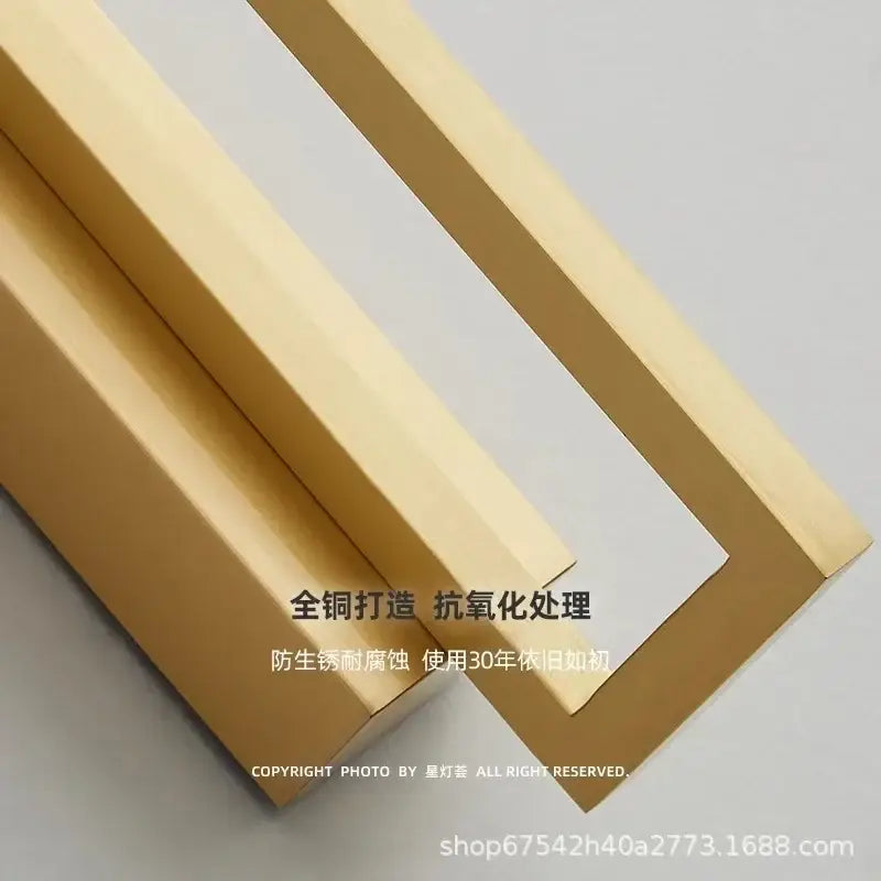 Modern gold brass wall light sconce bedroom frosted glass light