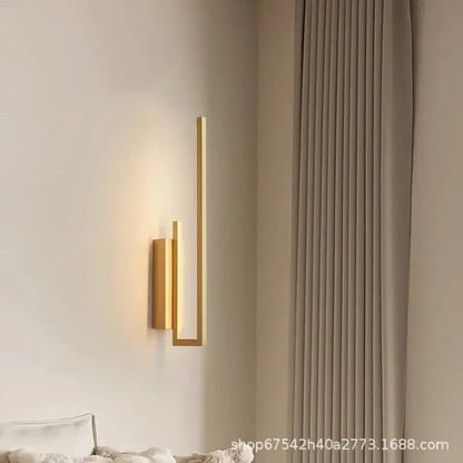 Modern gold brass wall light sconce bedroom frosted glass light