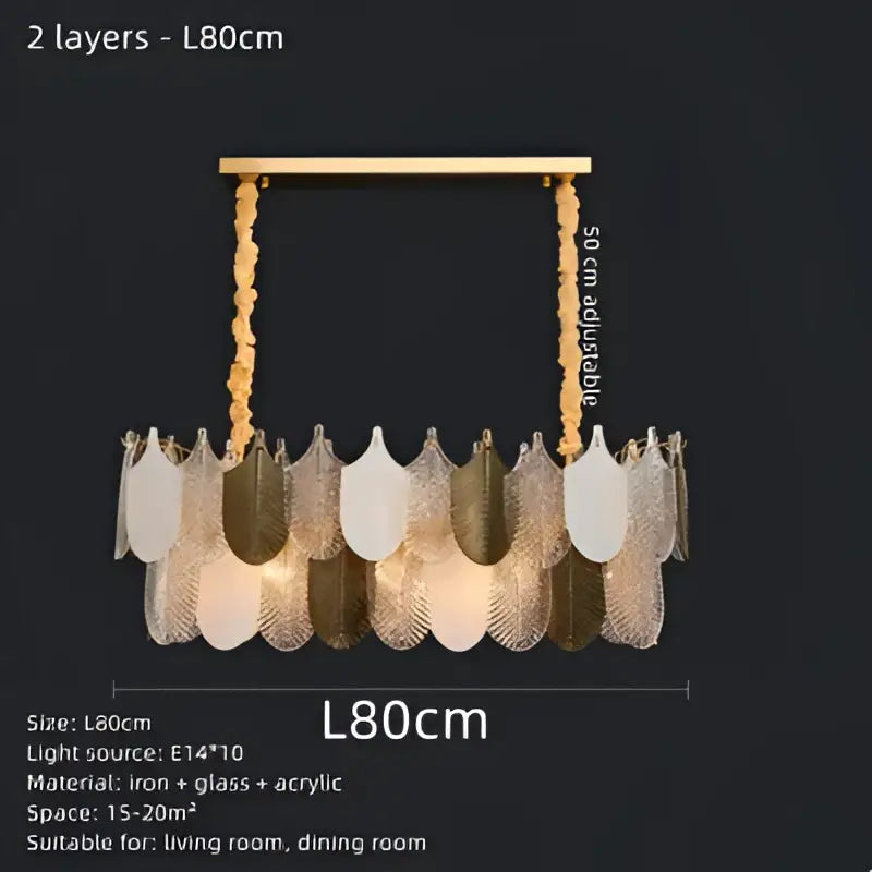 Modern gold & brown elegant glass ceiling chandelier living room