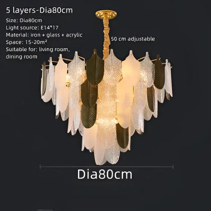 Modern gold & brown elegant glass ceiling chandelier living room