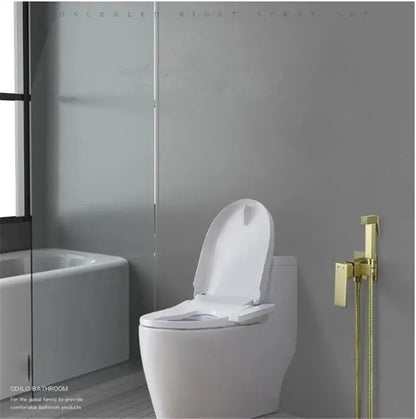 Modern gold brushed brass rose gold & black bidet sprayer set bathroom