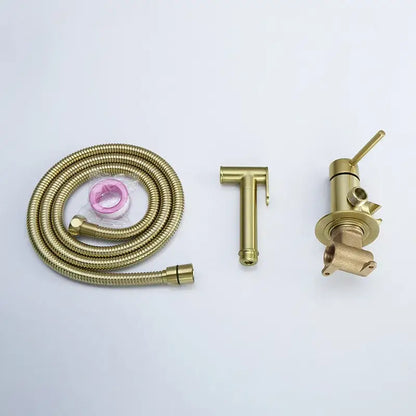 Modern gold brushed brass rose gold & black bidet sprayer set bathroom