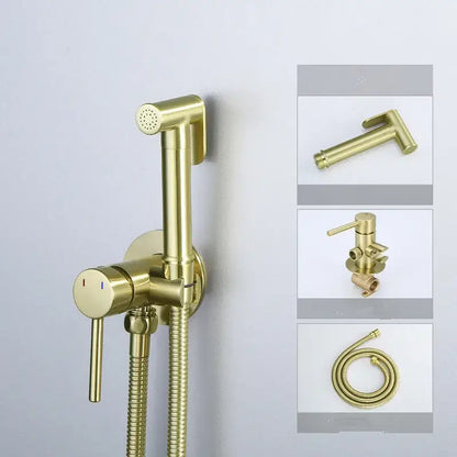 Modern gold brushed brass rose gold & black bidet sprayer set bathroom