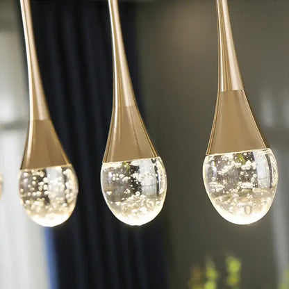 Modern gold bubble crystal chandelier dining room pendant light