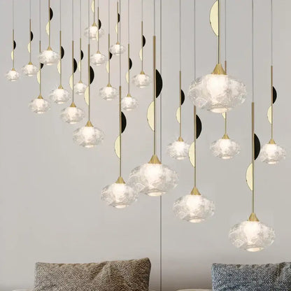 Modern gold bubble crystal pendant light for dining room
