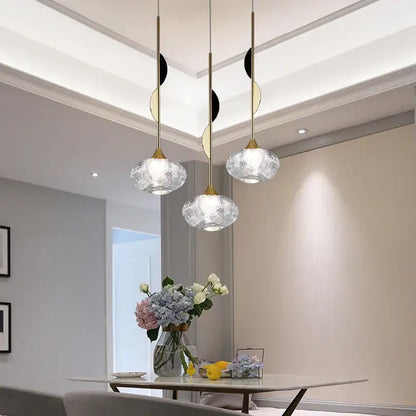 Modern gold bubble crystal pendant light for dining room