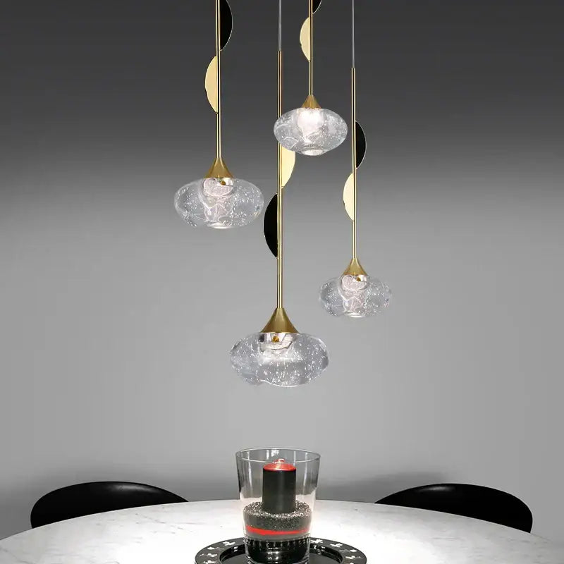 Modern gold bubble crystal pendant light for dining room