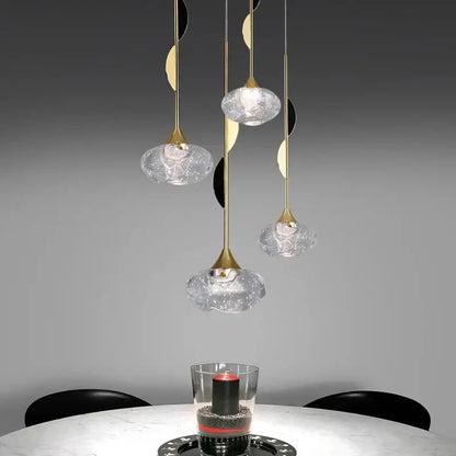 Modern gold bubble crystal pendant light for dining room