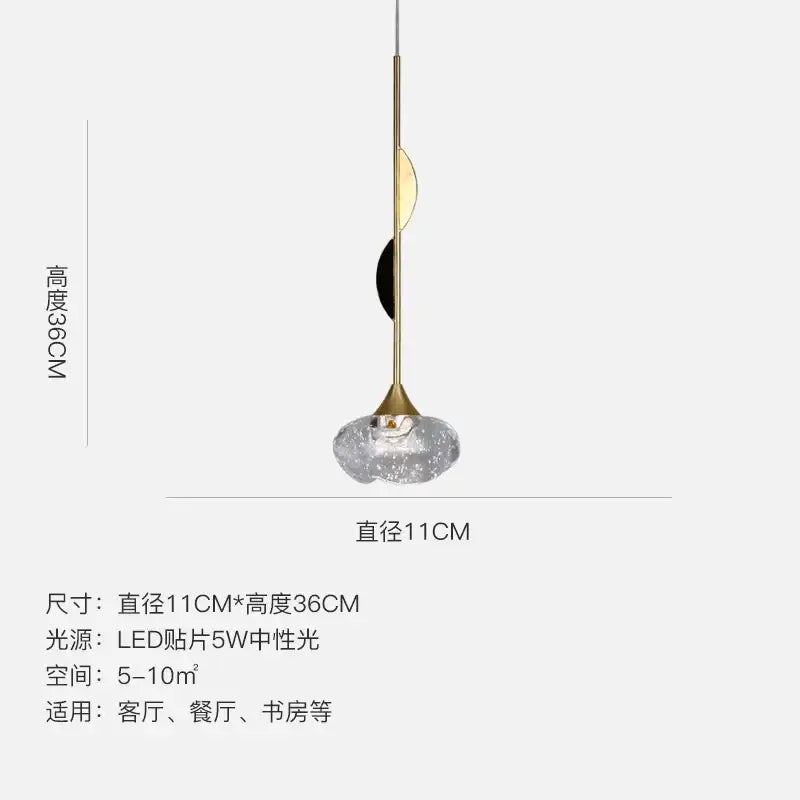Modern gold bubble crystal pendant light for dining room