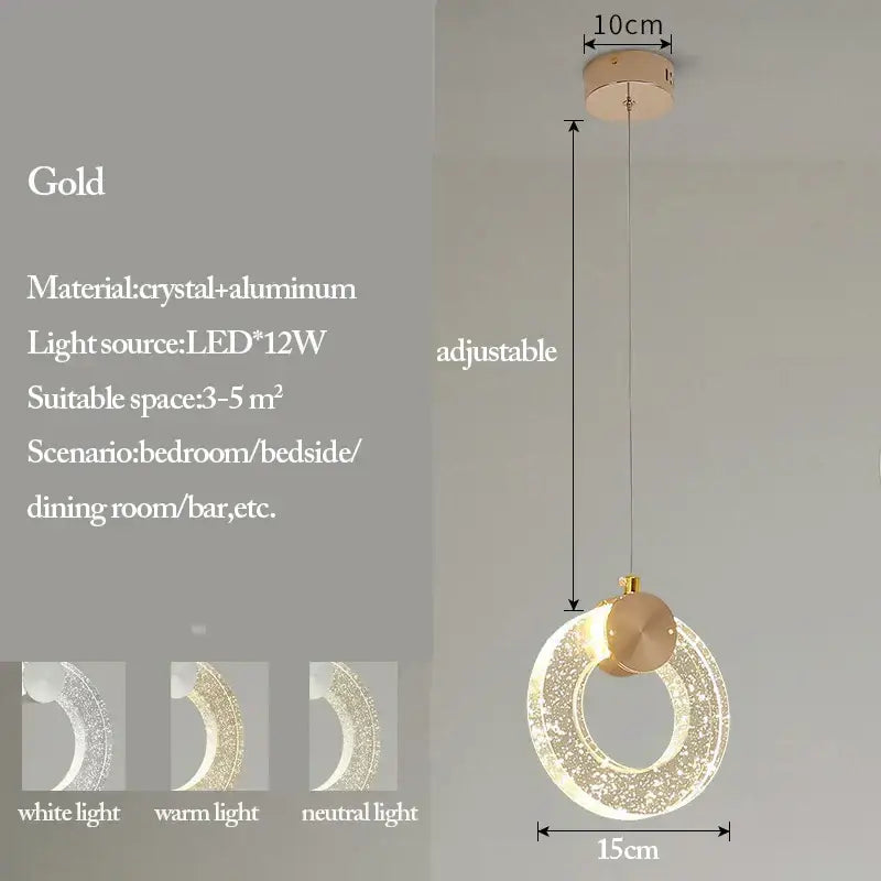 Modern gold bubble crystal pendant lights for living room