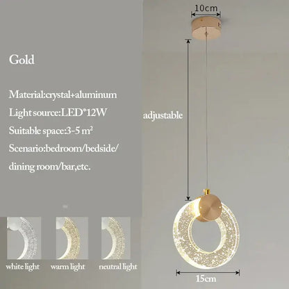 Modern gold bubble crystal pendant lights for living room