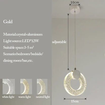 Modern gold bubble crystal pendant lights for living room
