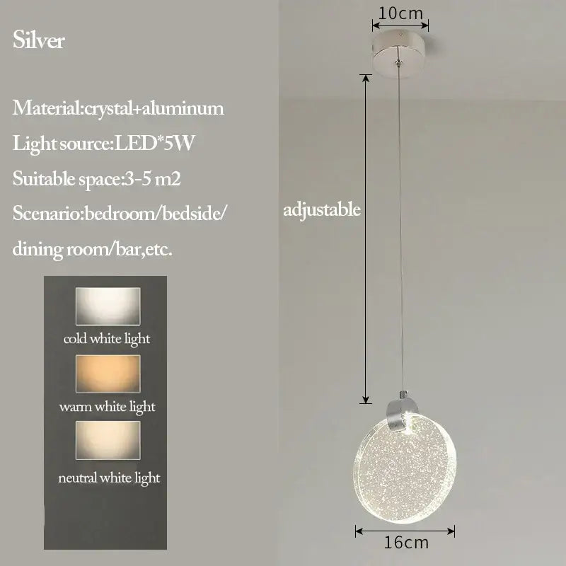 Modern gold bubble crystal pendant lights for living room