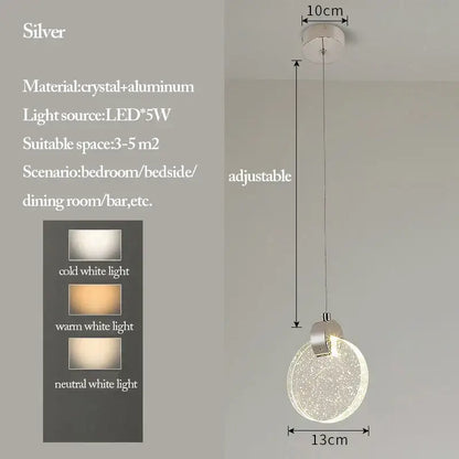 Modern gold bubble crystal pendant lights for living room