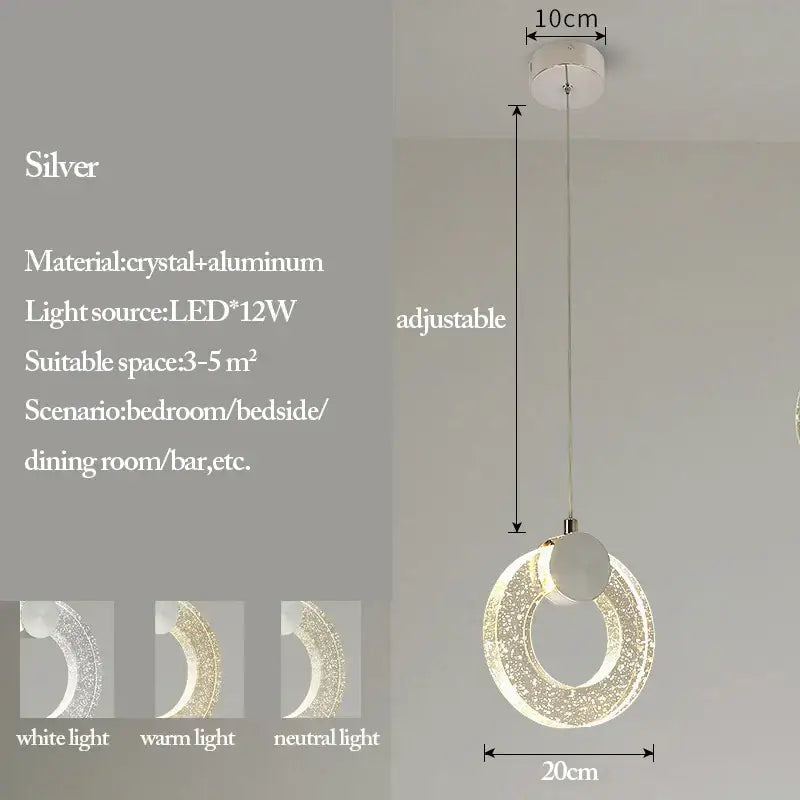 Modern gold bubble crystal pendant lights for living room