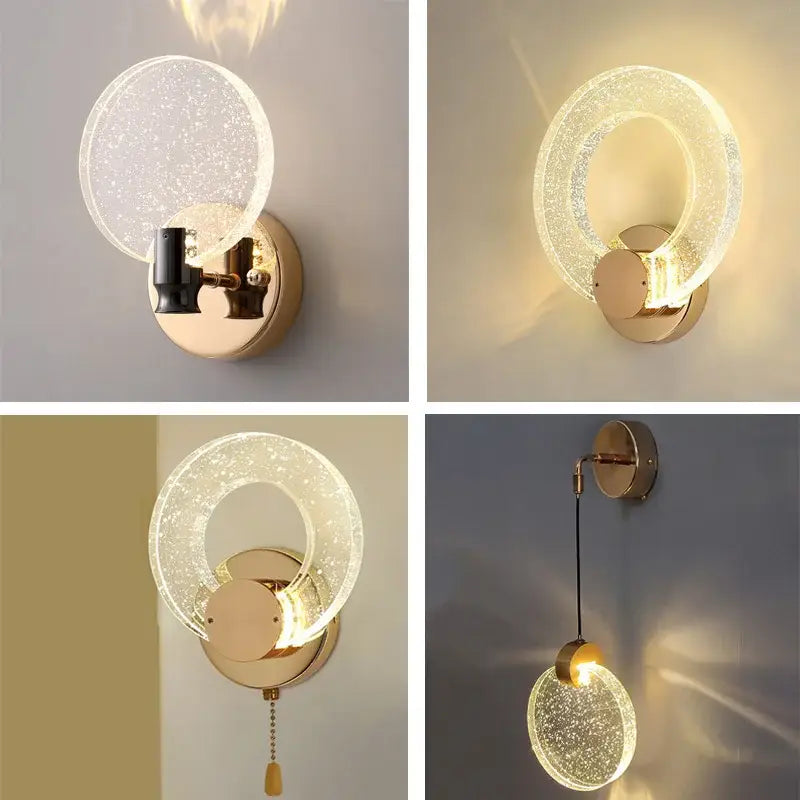Modern gold bubble crystal pendant lights for living room