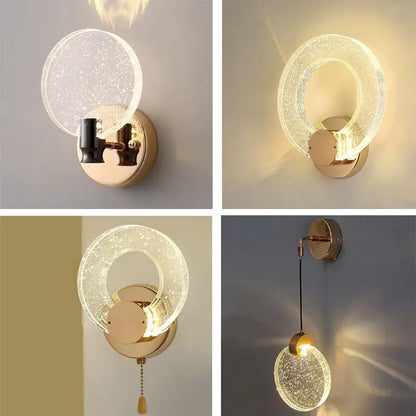 Modern gold bubble crystal pendant lights for living room