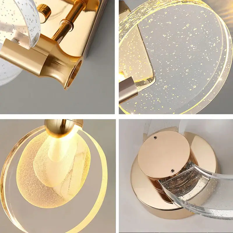 Modern gold bubble crystal pendant lights for living room