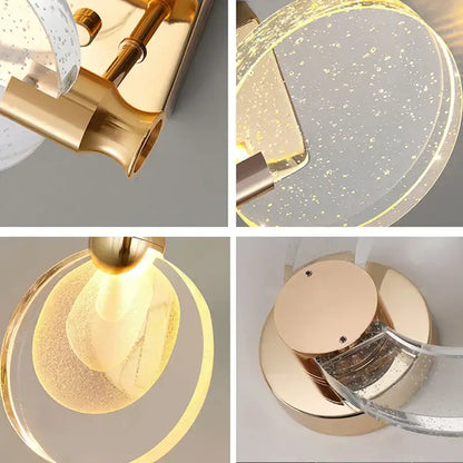 Modern gold bubble crystal pendant lights for living room