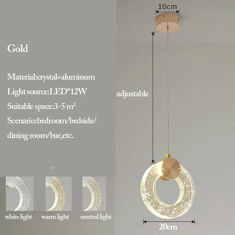 Modern gold bubble crystal pendant lights for living room