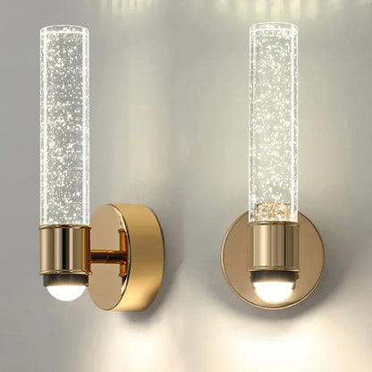 Modern gold bubble crystal wall sconces bedroom indoor light