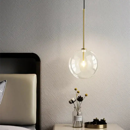Modern gold bubble glass ball pendant light for kitchen