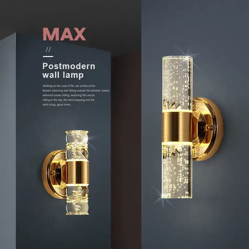 Modern gold bubble glass vanity lights bathroom sconces