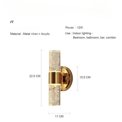 Modern gold bubble glass vanity lights bathroom sconces