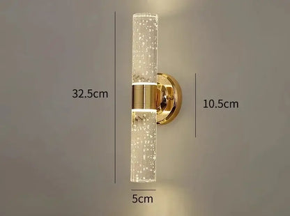 Modern gold bubble glass vanity lights bathroom sconces